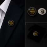 Golden Compass Lapel Pin Badge