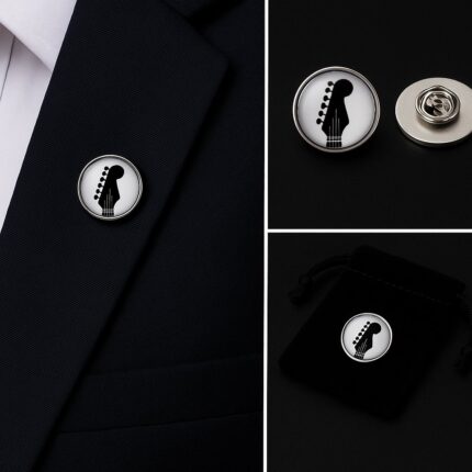 Guitar End Lapel Pin Badge