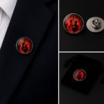 Guitar Fire Lapel Pin Badge