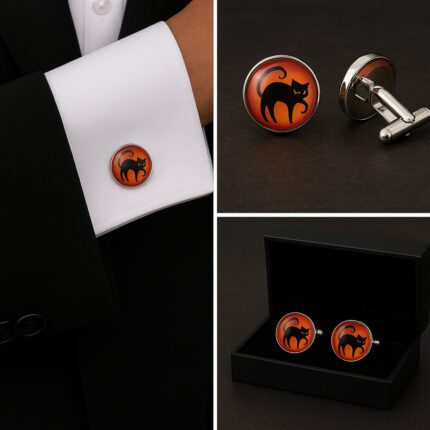 Halloween Cat Cufflinks