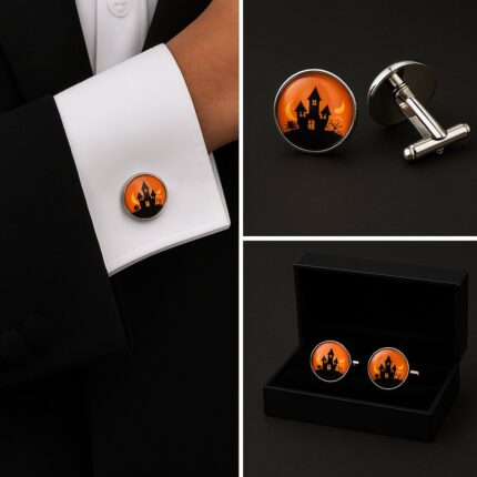 Halloween Haunted Castle Cufflinks