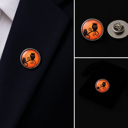Halloween Owls Lapel Pin Badge