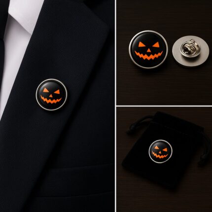 Halloween Pumpkin Lapel Pin Badge