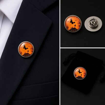 Halloween Witch Lapel Pin Badge