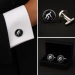 Ice Hockey Black & White Cufflinks
