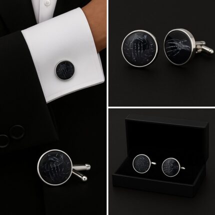 Instrument Pattern Black Cufflinks