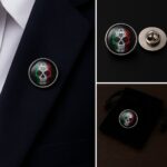 Italian Skull Lapel Pin Badge