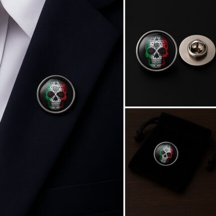 Italian Skull Lapel Pin Badge
