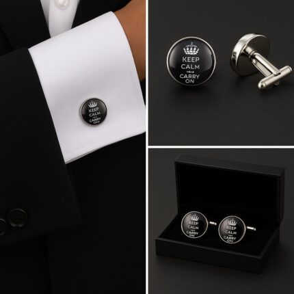 Keep Calm And Carry On Cufflinks