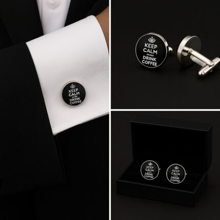 Keep Calm And Drink Coffee Cufflinks