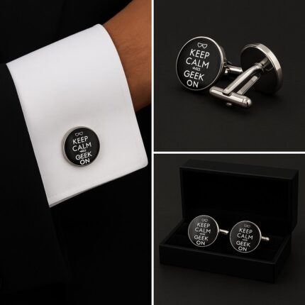 Keep Calm And Geek On Cufflinks