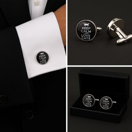 Keep Calm And Love Cats Cufflinks