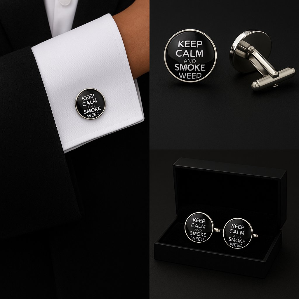Keep Calm And Smoke Weed Cufflinks Keep Calm And Smoke Weed Cufflinks