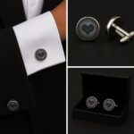 Love Black Pattern Cufflinks
