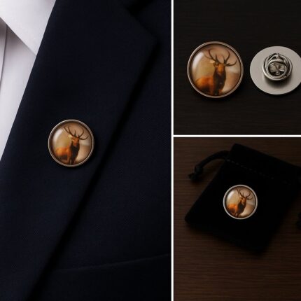 Majestic Stag Lapel Pin Badge