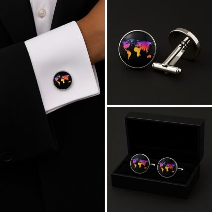 Map Neon Cufflinks
