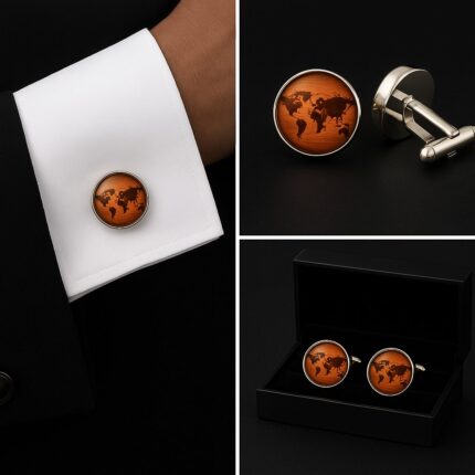 Map Wood Cufflinks