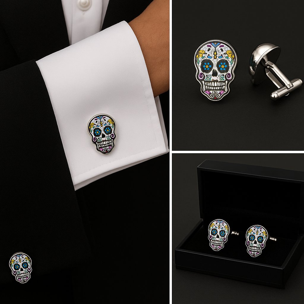 Metal Sugar Skull Cufflinks Metal Sugar Skull Cufflinks