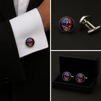 Mexican Skull Usa Cufflinks