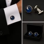 Moon And Stars Pattern Cufflinks