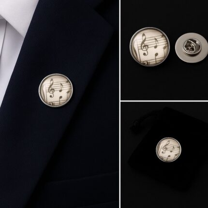 Music Sheet Lapel Pin Badge