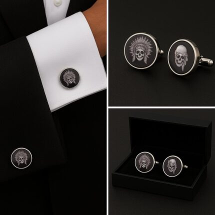 Native American Skull Cufflinks