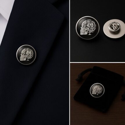 Nested Skull Lapel Pin Badge