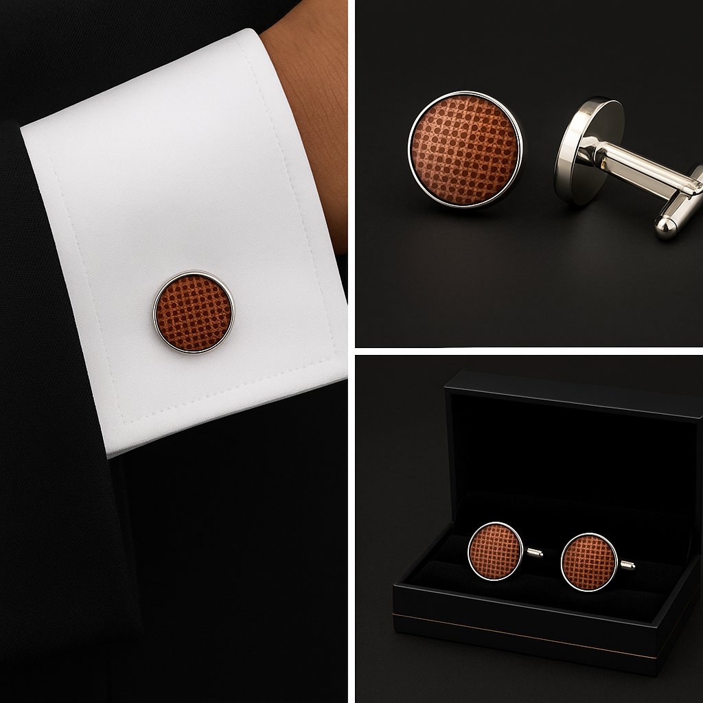 Pattern Brown Crests Cufflinks Pattern Brown Crests Cufflinks