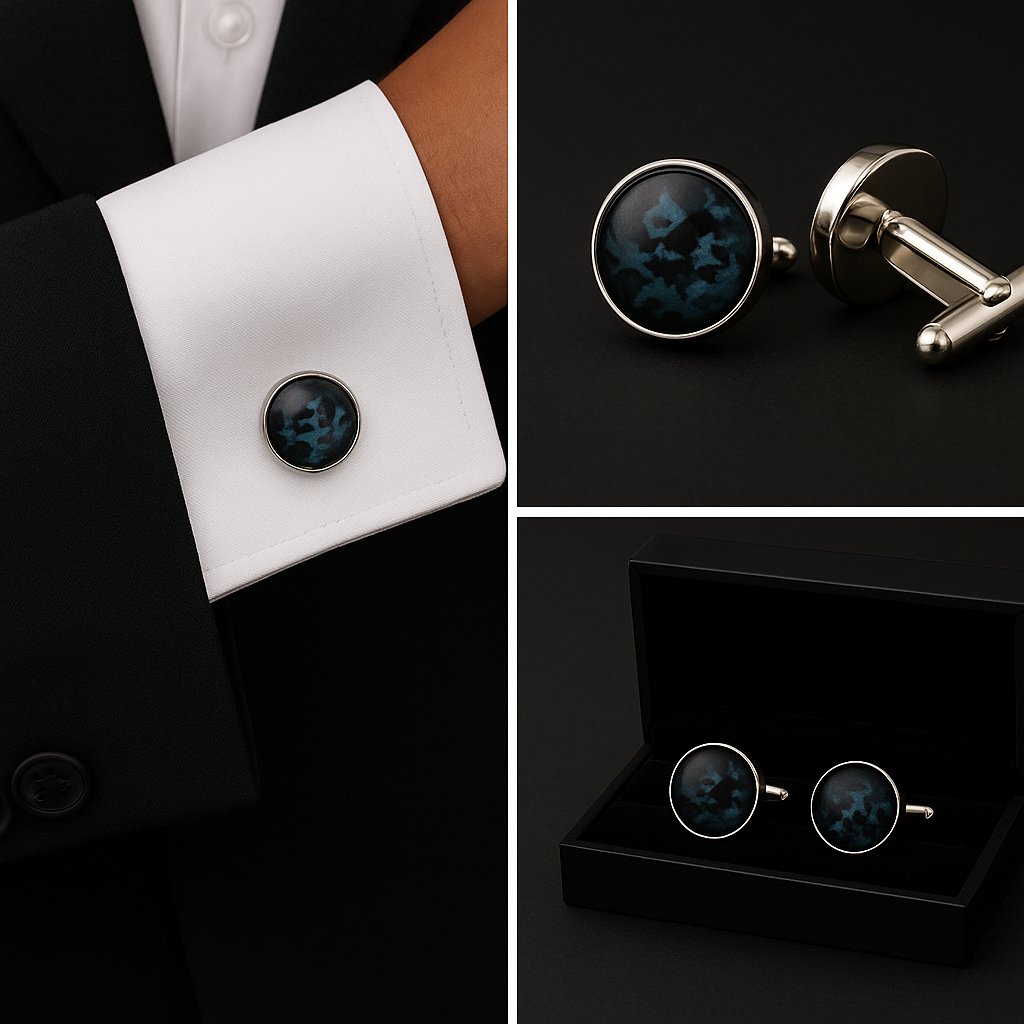 Pattern Camouflage Black Cufflinks Pattern Camouflage Black Cufflinks