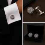 Pattern Camouflage Black & White Cufflinks