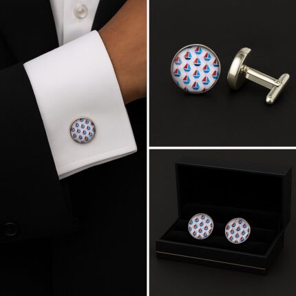 Pattern Coloured Yachts Cufflinks