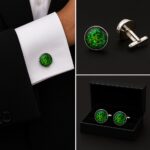 Pattern Comouflage Light Green Cufflinks