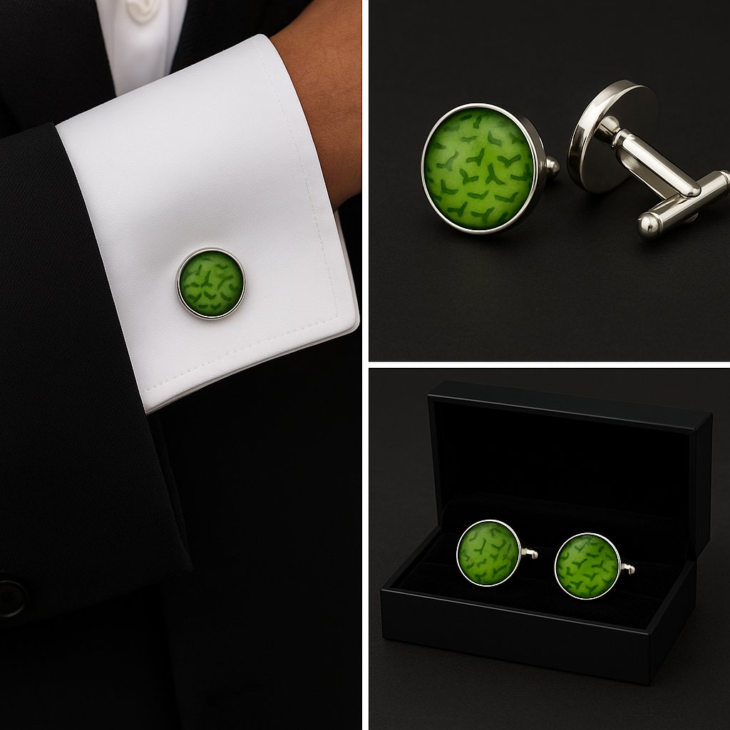 Pattern Dinosaur Green Cufflinks Pattern Dinosaur Green Cufflinks