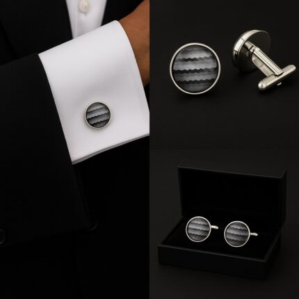 Pattern Grey Dark Swirl Cufflinks