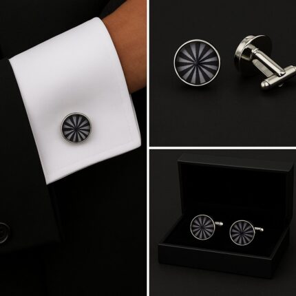Pattern Grey Swirl Cufflinks