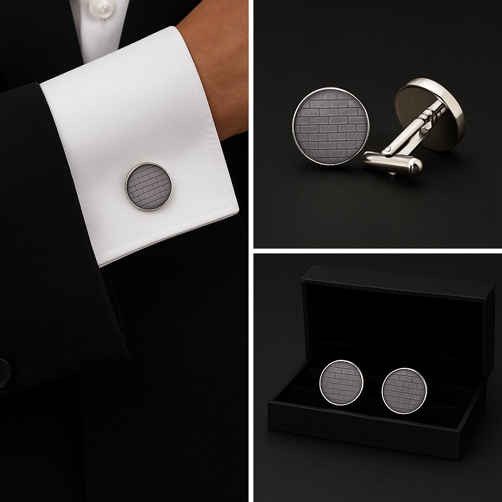 Pattern Grey Wall Cufflinks Pattern Grey Wall Cufflinks