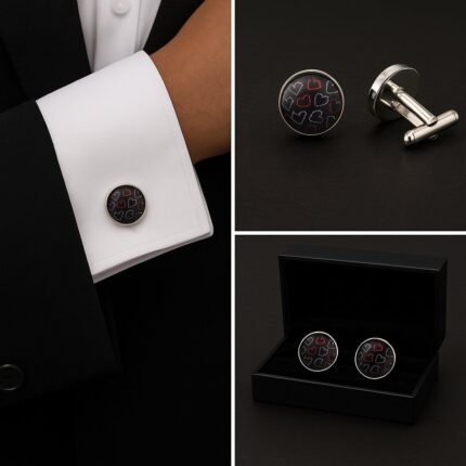 Pattern Love Hearts Cufflinks