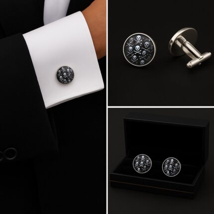 Pattern Skull & Crossbones Cufflinks