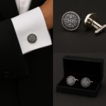 Pattern White Crests Cufflinks