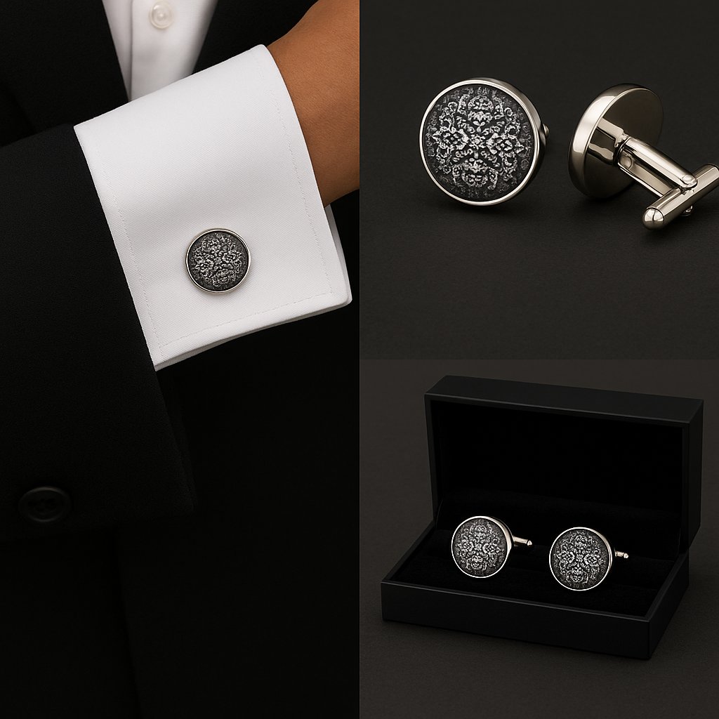 Pattern White Crests Cufflinks Pattern White Crests Cufflinks