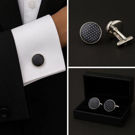Pattern White Flowers Cufflinks