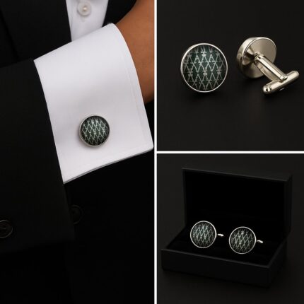 Pattern Xmas Trees Cufflinks
