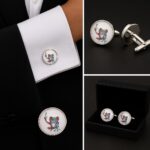 Peace Frog White Cufflinks
