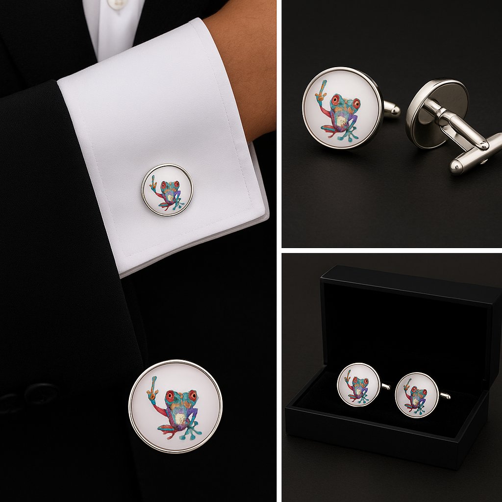 Peace Frog White Cufflinks Peace Frog White Cufflinks