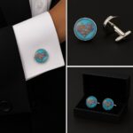 Peace Heart Blue Cufflinks