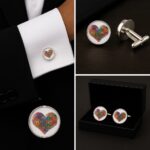 Peace Heart White Cufflinks