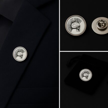 Punk Skull Lapel Pin Badge