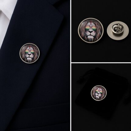 Rasta Lion Lapel Pin Badge