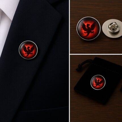 Red Dragon Lapel Pin Badge