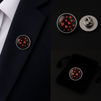 Red Jigsaw Lapel Pin Badge